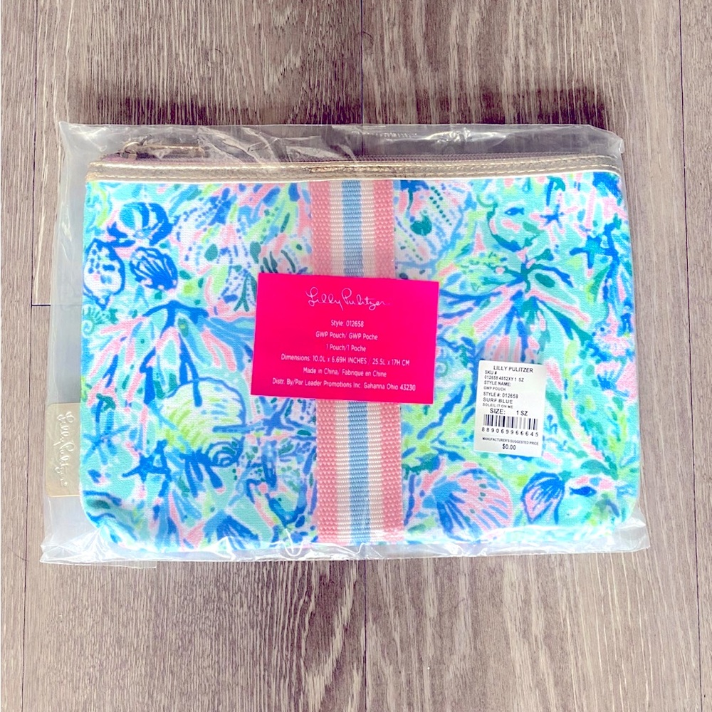 Lilly Pulitzer Soleil Pouch makeup cosmetic zip handbag small clutch pencil case